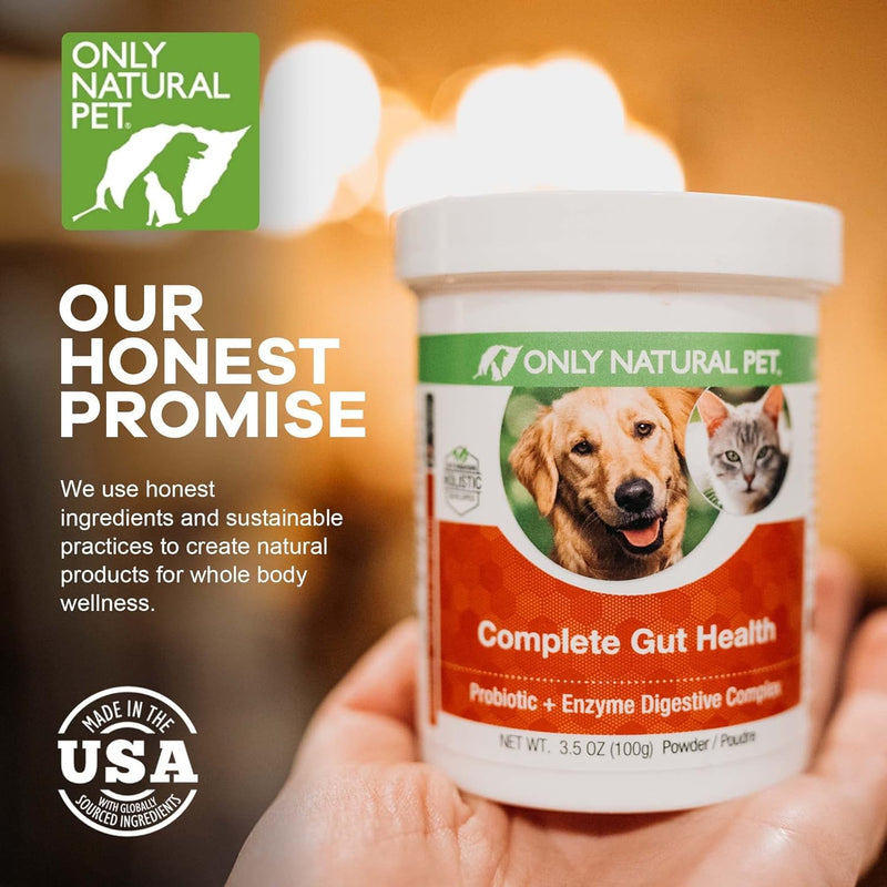 Only Natural Pet Complete Gut Health Complex - Probiotics & Digestive Enzyme Supplement for Dogs & Cats - Promotes Healthy Digestion, Immune System, Nutrient Absorption -3.5oz Powder (Pack of 2) 3.5 oz (Pack of 2) - PawsPlanet Australia