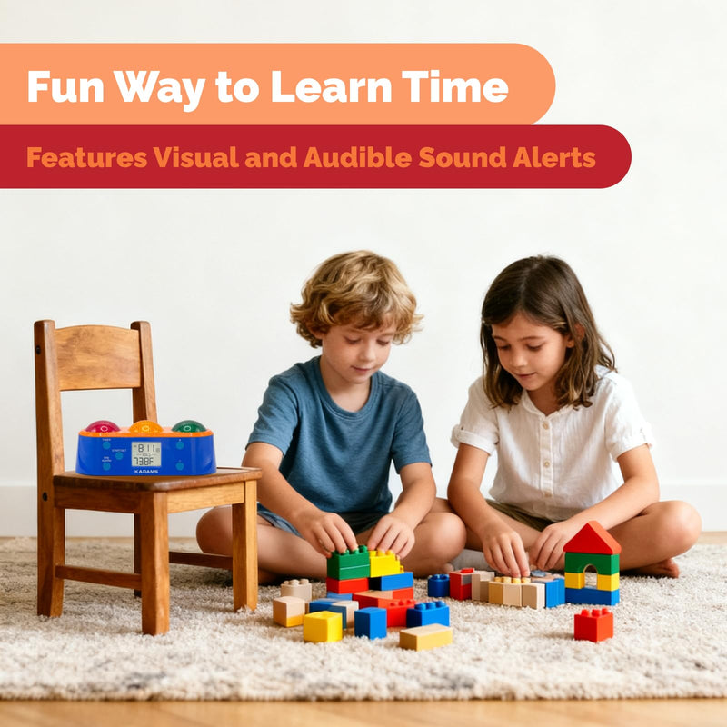 KADAMS Visual Timer for Kids with Pre-Alarm Stop Light Concept, Clock with Indoor Temperature, Kindergarten Classroom Teacher Must Have, Time Management Gifts for Kids, Toddlers, Kindergardeners,ADHD - BeesActive Australia