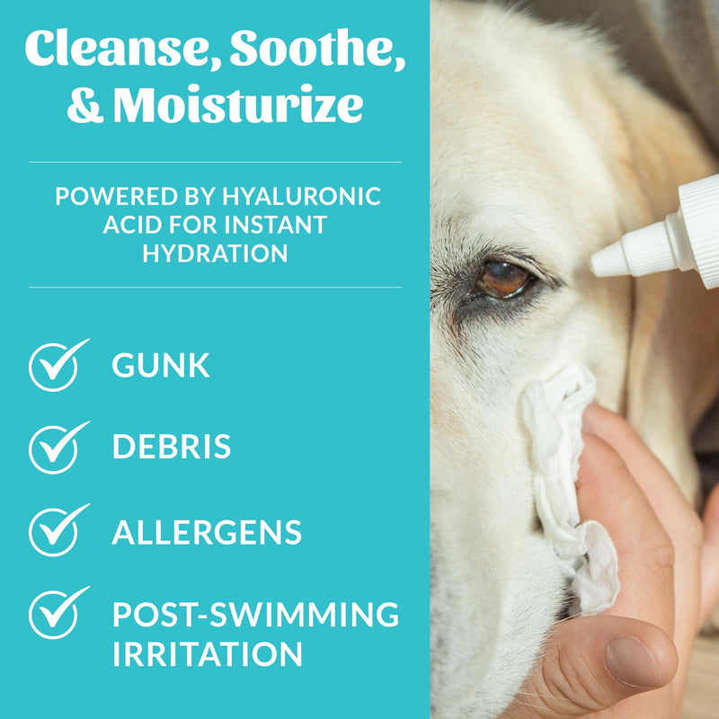 SKOUT'S HONOR HydroClear Eye Wash with Hyaluronic Acid, 4oz Bottle - Non-Medicated, Daily Eye Care for Dogs & Cats Pack of 1