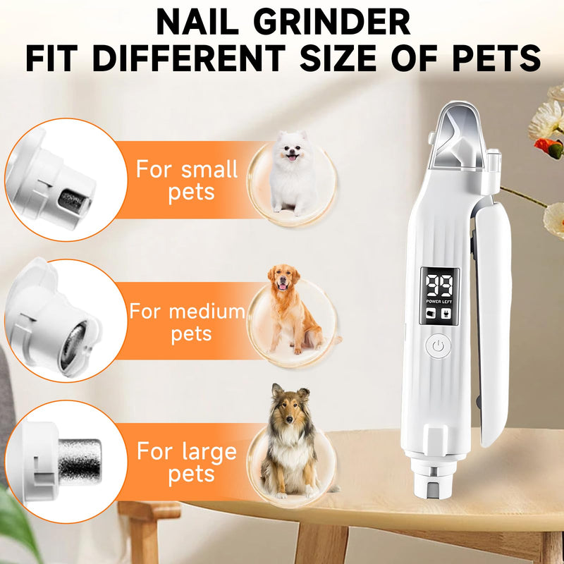 2 in 1 Dog Nail Clippers an Nail Grinder Pet Trimmers for Dogs Cats Claw Nail Care Tool USB Rechargeable Dogs Nail Trimmer with LED Lights and Storage Bag Low Noise Pet Electric Grinder - BeesActive Australia