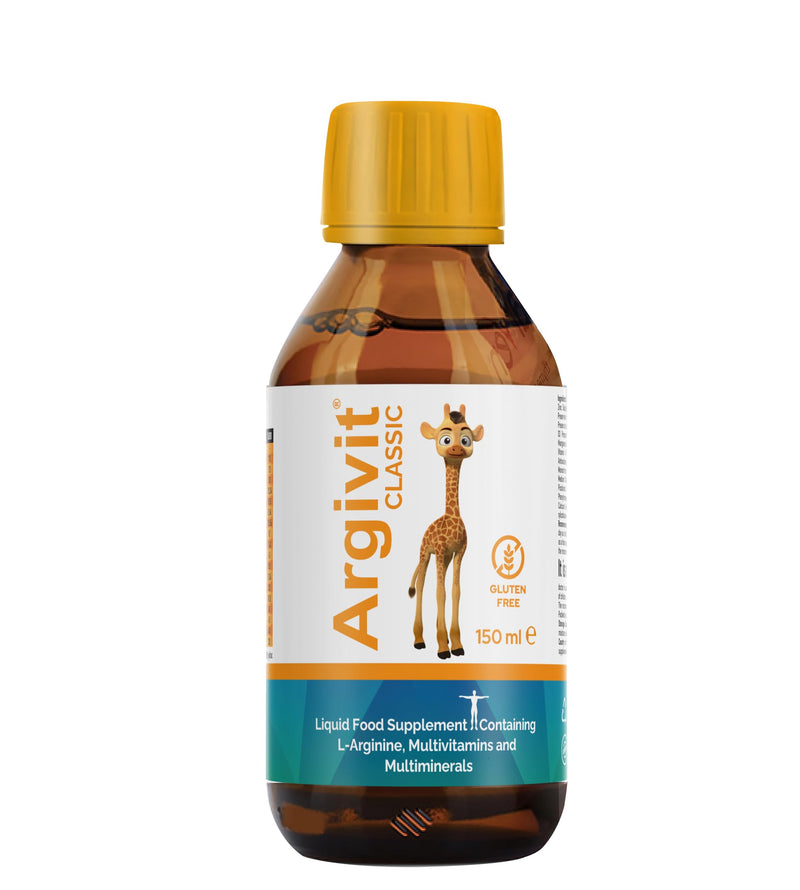 Argivit Classic Multivitamin Syrup, L-Arginine with 18 Vitamins and Minerals, Immune and Energy Support, 150 ml, Orange and Vanilla
