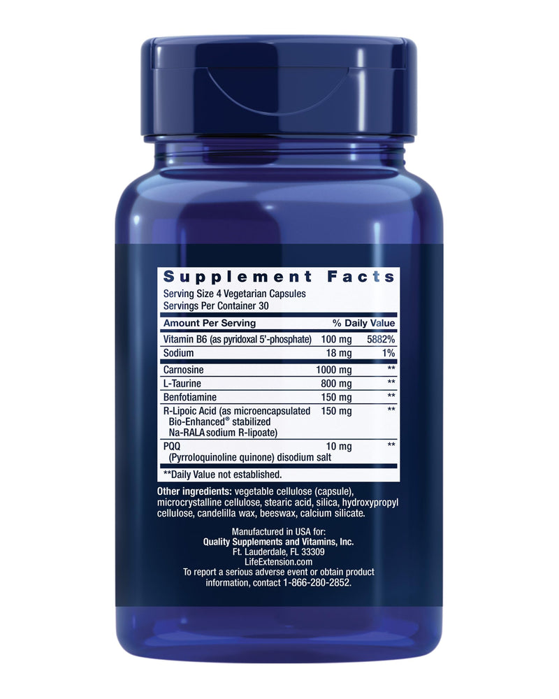 Life Extension Mitochondrial Energy Optimizer with PQQ - Energy Supplement for Healthy Mitochondria - With Taurine, Vitamin B, Pyrroloquinoline Quinone - Gluten-Free, Non-GMO - 120 Vegetarian Capsules | Energy Supplement for Healthy Mitochondria with T...
