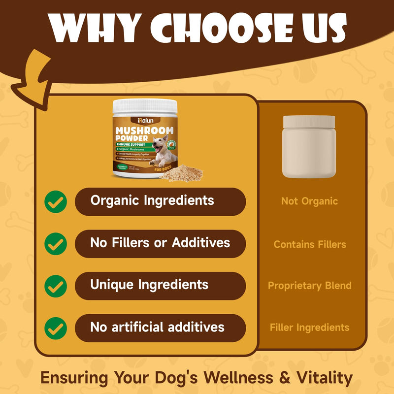 Mushroom Supplement for Dogs - Turkey Tail Mushroom for Dogs - Lumps & Bumps Treatment + Mushroom Powder - Organic Turkey Tail Mushroom for Dog – Mushroom Complex with Shiitake, Reishi