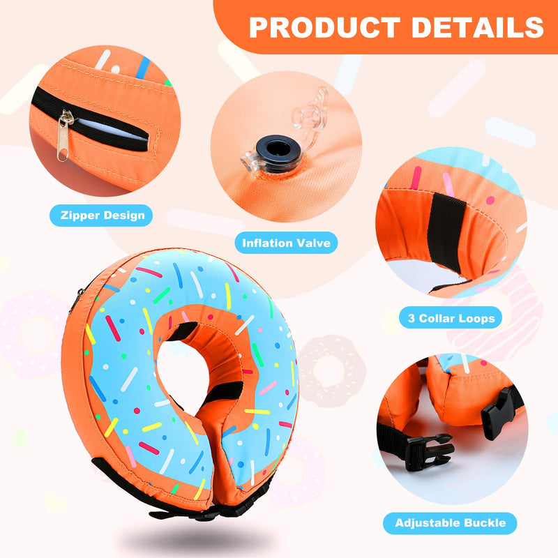 Inflatable dog neck collar with cone for dogs and cats, adjustable leak protection dog collar and comfortable cat collar for recovery after operations or wounds (M) M - BeesActive Australia