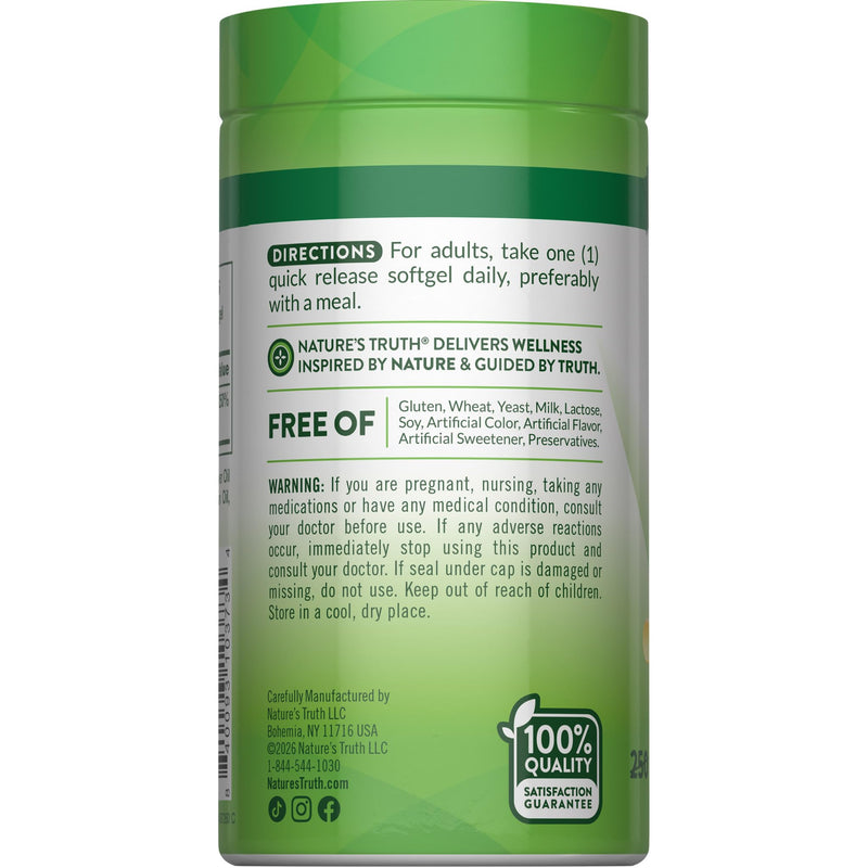 Nature's Truth Vitamin D3 2000 IU | 300 Softgels | High Potency Formula | Non-GMO & Gluten Free Supplement 300 Count (Pack of 1)