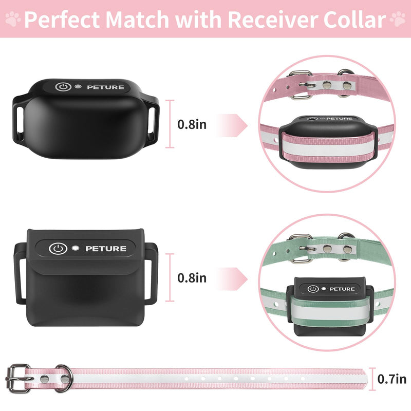 Shock Collar Replacement Collar Strap, Waterproof Odorless Reflective TPU Dog Collar, 3/4 Inch Adjustable Dog Collar with Metal Buckle - All Brands Pet Training Bark Shock Collars(Pink & Green) - BeesActive Australia
