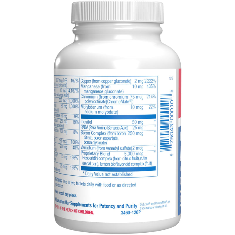Iron Free Daily Multivitamin for Men and Women, 120 Tablets - AVED Daily Multi Vitamin and Minerals Health Supplement - Vitamins A, C, D, E, Vitamin B Complex, Zinc, Calcium, Magnesium, More