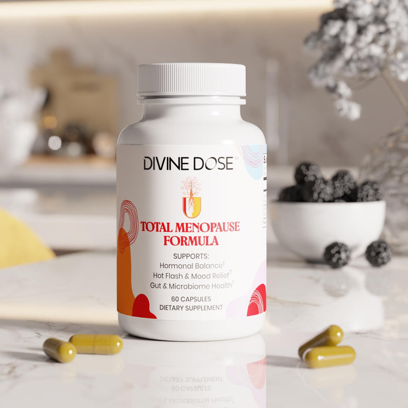 Total Menopause Formula 17-in-1 Stress Support Supplement for Women with Ashwagandha, Black Cohosh (Hormonal Balance), Maca, Probiotics, Vitamins D3, B6, B12, Vitality & Mental Clarity | 60 Capsules