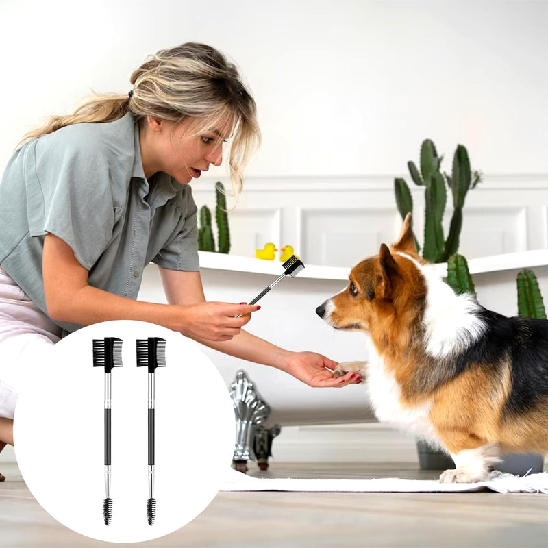 2 Pcs Dog Tear Comb Tear Stain Remover Comb Double-Head Dog Eye Brush Dog Eye Cleaning Comb Dog Eye Comb Brush Pets Grooming Comb Double-Sided for Dogs Cats - BeesActive Australia