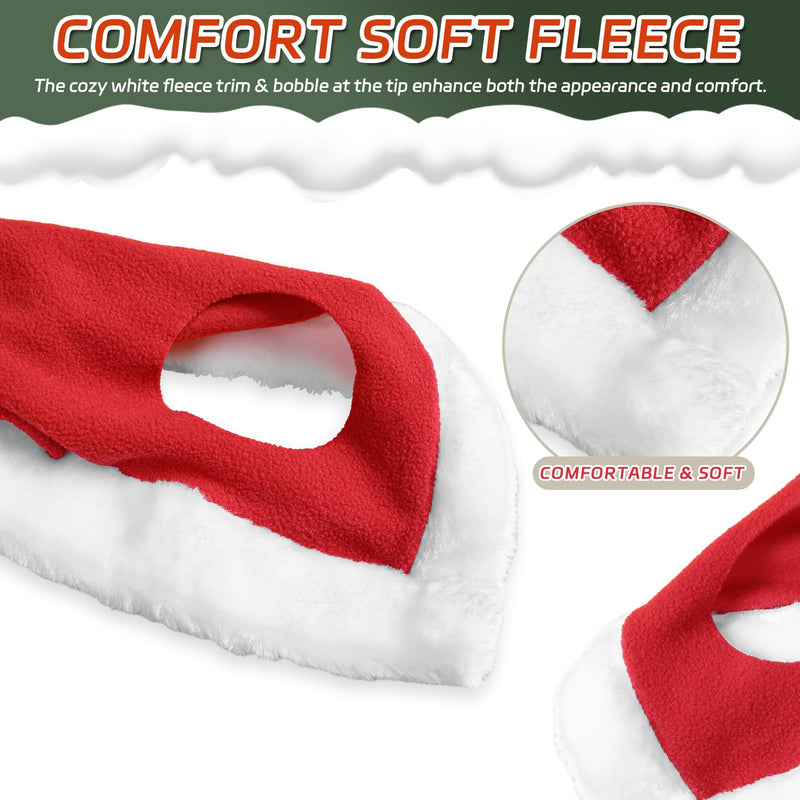 Santa Hat for Horse Equestrian Christmas Holiday Fleece Cap with Jingle Bell,Pet Costumes Christmas One Ear Slip On - BeesActive Australia