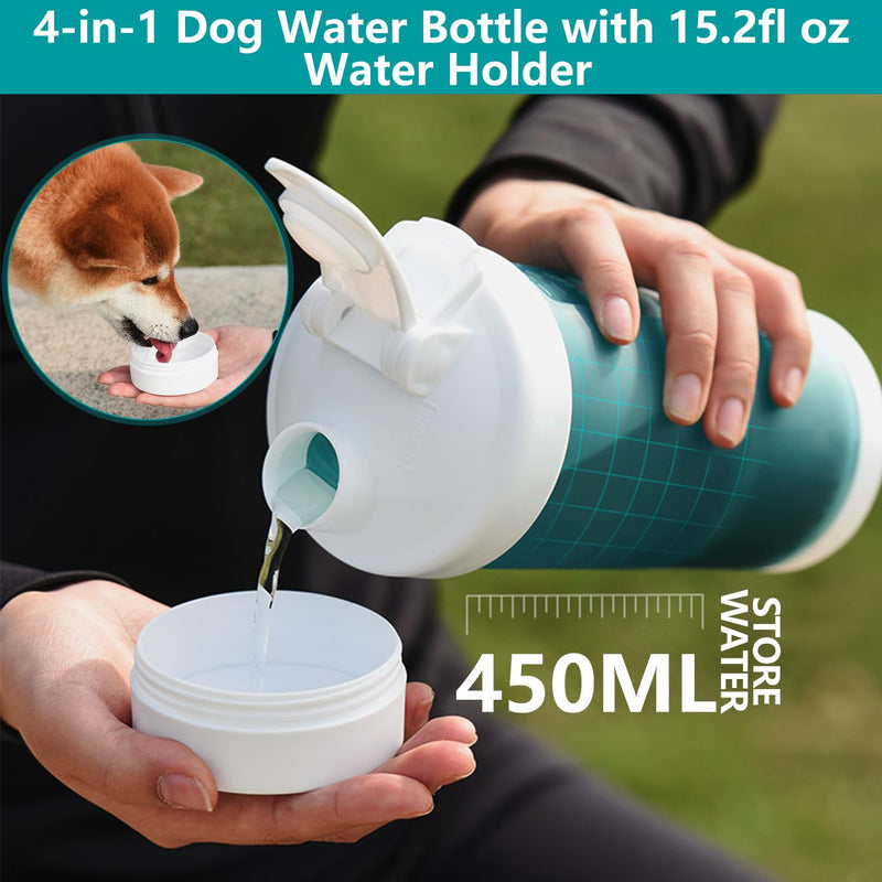 Loonpon 4 in 1 Dog Water Bottle,Travel Dog Water Bottle Portable,Pet Water Bottle for Outdoor Walking, Hiking, Travel, Food Grade Plastic - BeesActive Australia
