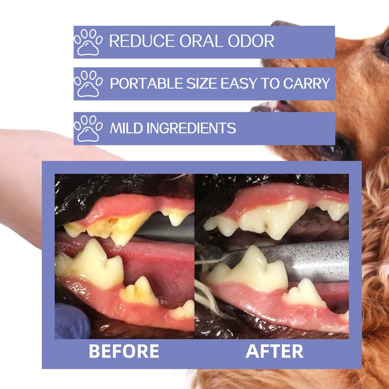 2*30ml Dog Oral Care Spray Pet Teeth Cleaning Spray,Teeth Cleaning Spray for Pets,Pet Bad Breath Removal,Pet Teeth Cleaner,Pet Breath Freshener Spray Care Cleaner,Fresh Breath & Teeth Cleaning Spray 2