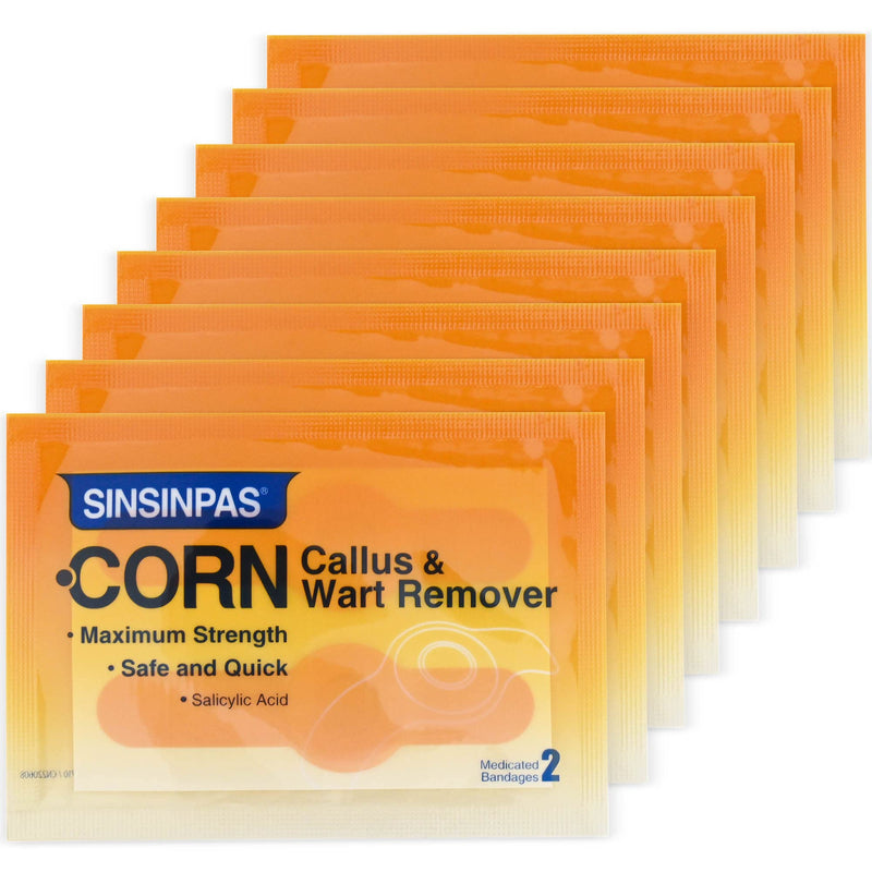 Corn Callus & Wart Remover, Maximum Strength, 2 Pack (16 Patches Total)
