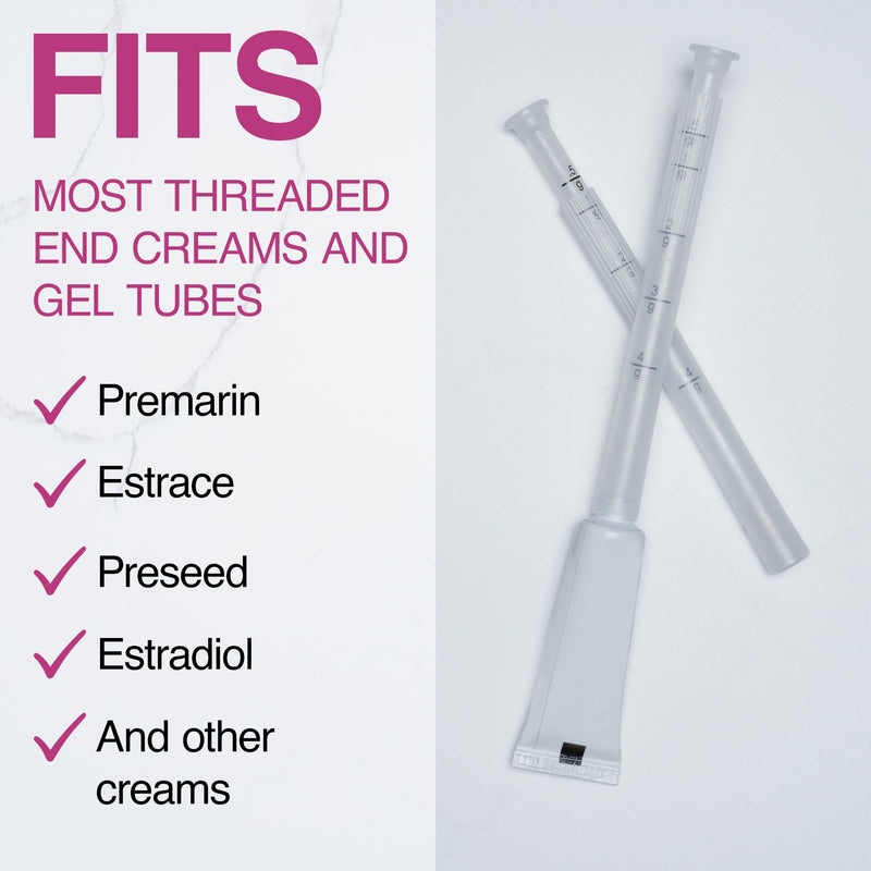 Disposable Plastic Vaginal Cream Applicators - Threaded End to Fit OTC Gel or Cream Products - Accurate Dosage Markings Measurements - 20 Pack - BeesActive Australia