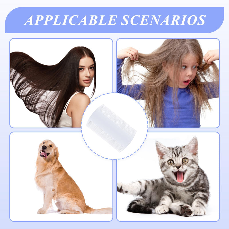 Set of 4 lice and nit combs with fine teeth, for children and adults, double-sided, effective removal for the whole family, including animals, against fleas and ticks - BeesActive Australia