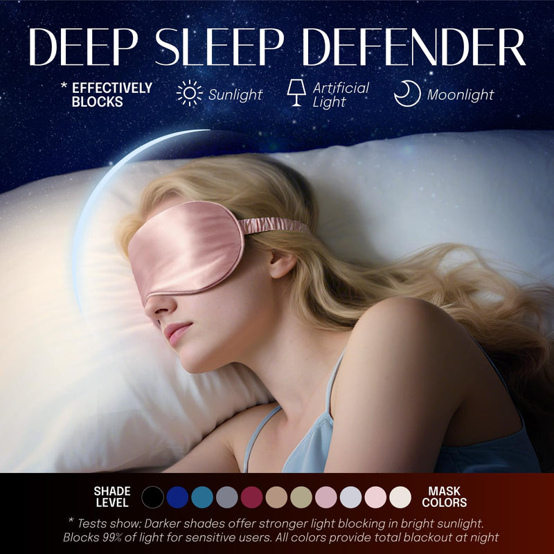 OLESILK Silk Sleep Mask, 100% Mulberry Silk Eye Mask for Sleeping, Double Layer Filling and Elastic Strap, Travel and Nap, Soft Eye Cover Eyeshade with Luxury Bag and Ear Plugs, Pink