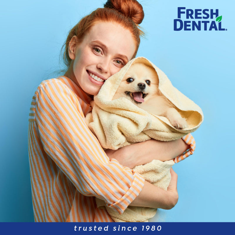 Naturel Promise Fresh Dental Disposable Dog Teeth Cleaning Finger Wipes, Easy to Use, for Cats & Dogs, 50ct