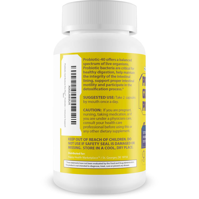 Probiotic Gut Restore Pro Plus - Restore Your Health and Body Balance with Probiotics - Natural Immune Support - Balance Blood Health - Improved Energy - Improved Mood