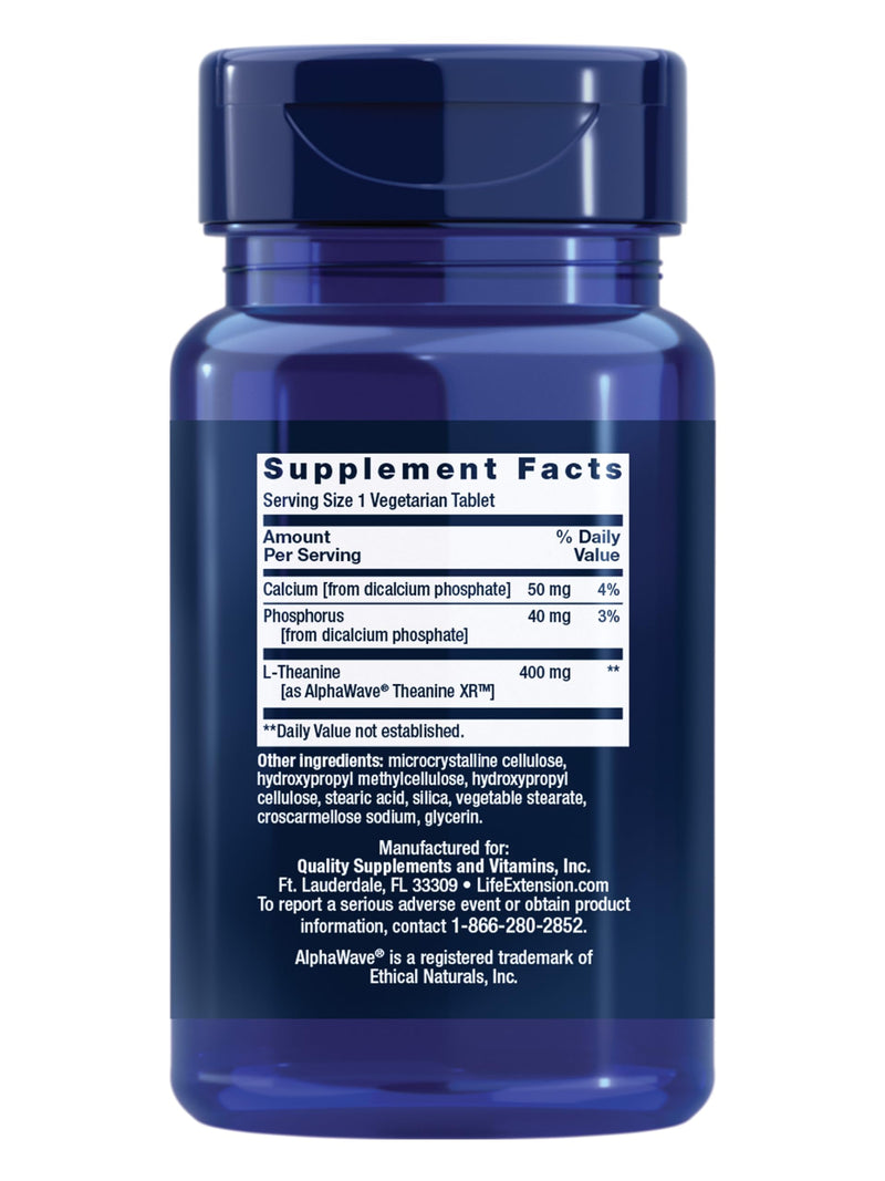 Life Extension Theanine XR™ Stress Relief – L-Theanine – Promotes a Calm Response to Daytime Stress-– Non-GMO,Gluten-Free,Vegetarian-– 30 Tablets,(Pack of 2) 30 Count (Pack of 2)