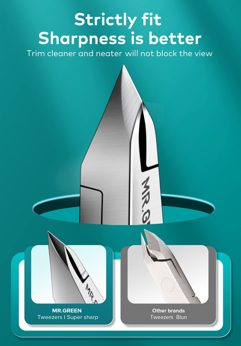 Cuticle Trimmer with Cuticle Pusher,Cuticle Nipper Professional Stainless Steel Cuticle Cutter,Sharp Durable Pedicure Manicure Tools for Fingernails and Toenails Mr-1050Ti-plus