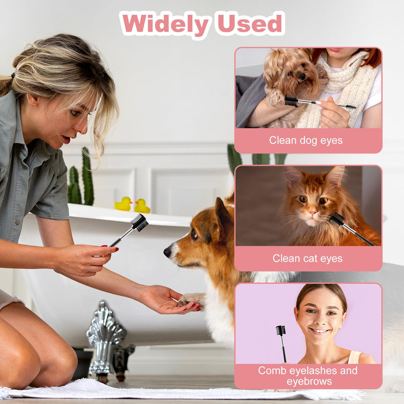 4 PCS Dog Tear Comb, Double Head Dog Eye Brush Dog Eye Booger Remover, Dog Facial Grooming Comb Multipurpose Grooming Tool for Small Medium, and Large Pets (4) 4 - BeesActive Australia