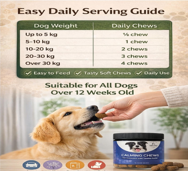 Calming Treats for Dog Anxiety & Stress Natural Calming Chews with Chamomile & Valerian Root, Allergen/Meat Free. Helps Barking, Aggression & Travel/vet's visits, Fast & Non-Drowsy, Peanut Butter 360g