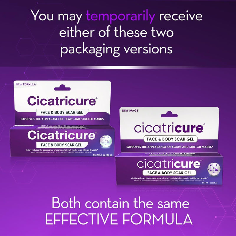 Cicatricure Advanced Scar Gel for Face & Body - Proven Results in 2 Weeks, Scar Treatment for Surgical Scars, Stretch Marks, Scars of Burns and Injuries, Acne Scar Treatment, 1 oz (28 g) - Pack of 2 (Pack of 2)