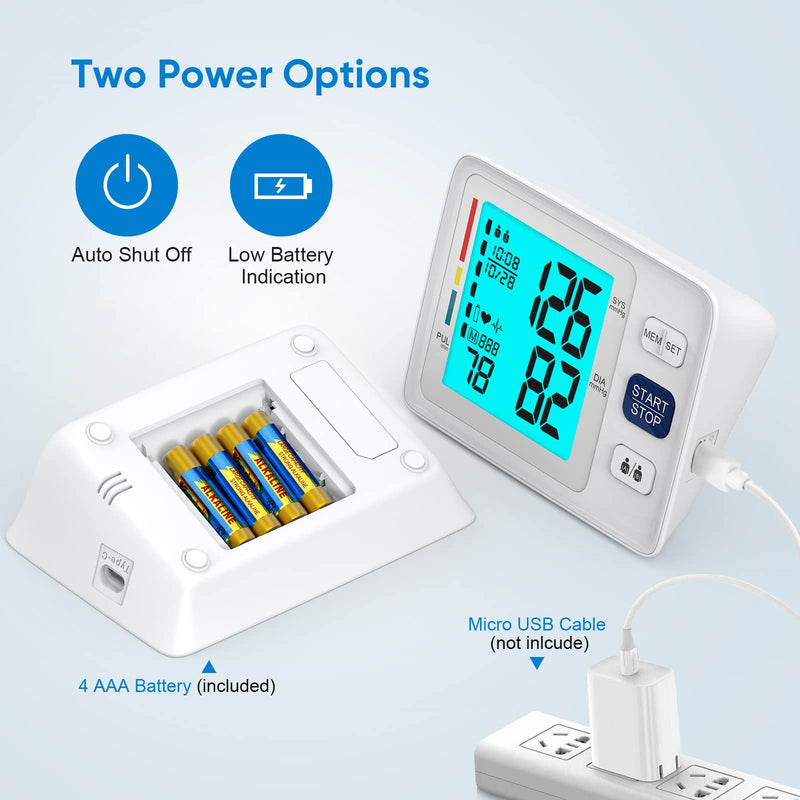 Blood Pressure Monitor for Home Use with Dual Cuffs, Upper Arm 1 monitor + 2 cuff sizes