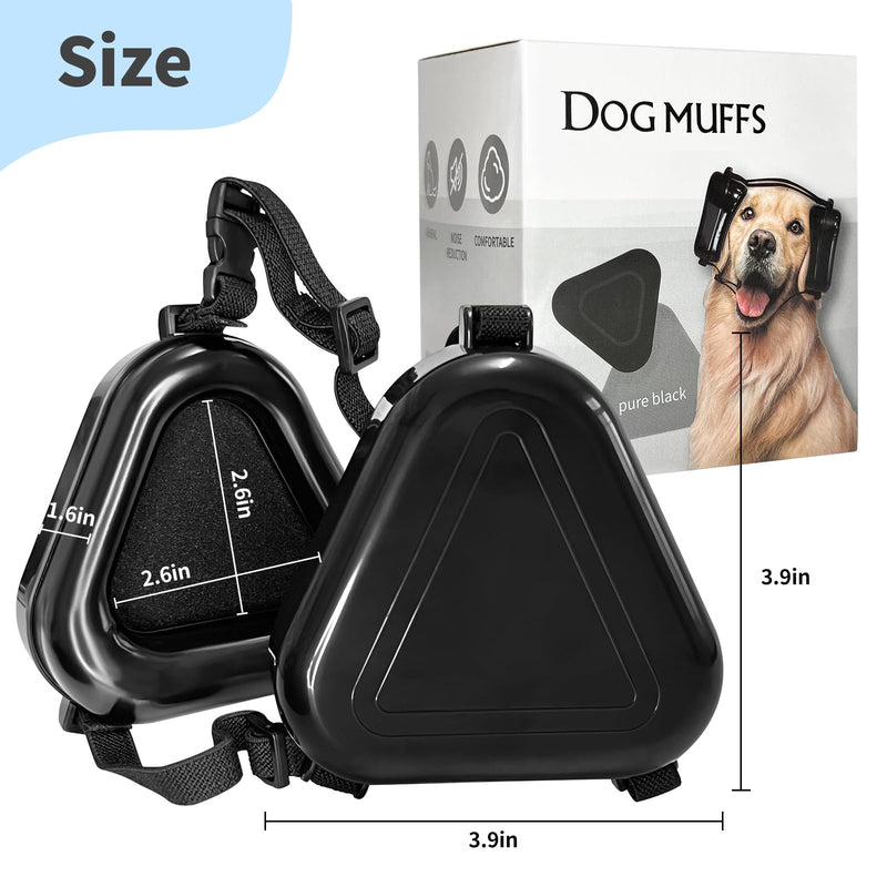 Dog Ear Muffs Noise Protection, Noise Cancelling Headphones for Dogs, Ear Covers for Hearing Protection and Anxiety - Black