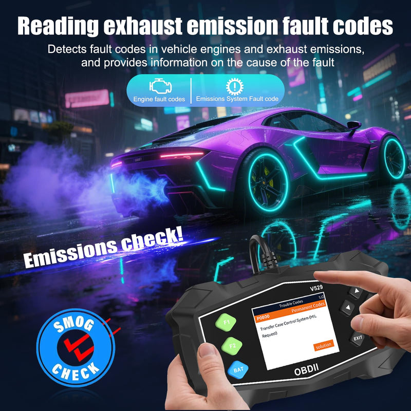 OBD2 Scanner Diagnostic Code Reader,Automotive OBD II Engine Light,Battery Tester,Mode 6, Mode 8 & I/M Readiness,OBDII Scan Tool for All OBDII Cars 1996+(OBDIIBlack) OBDIIBlack 1Pack - BeesActive Australia