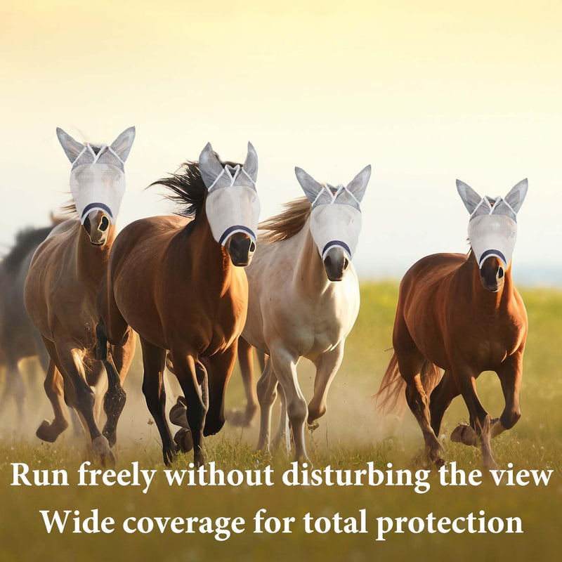 2pcs Horse Fly Mask, Super Comfort Fly Masks for Horses, Adjustable UV Protection Breathability Horses Fly Masks with Ears, Pony Mini Equine Fly Mask (2pcs, Large) 2pcs - BeesActive Australia