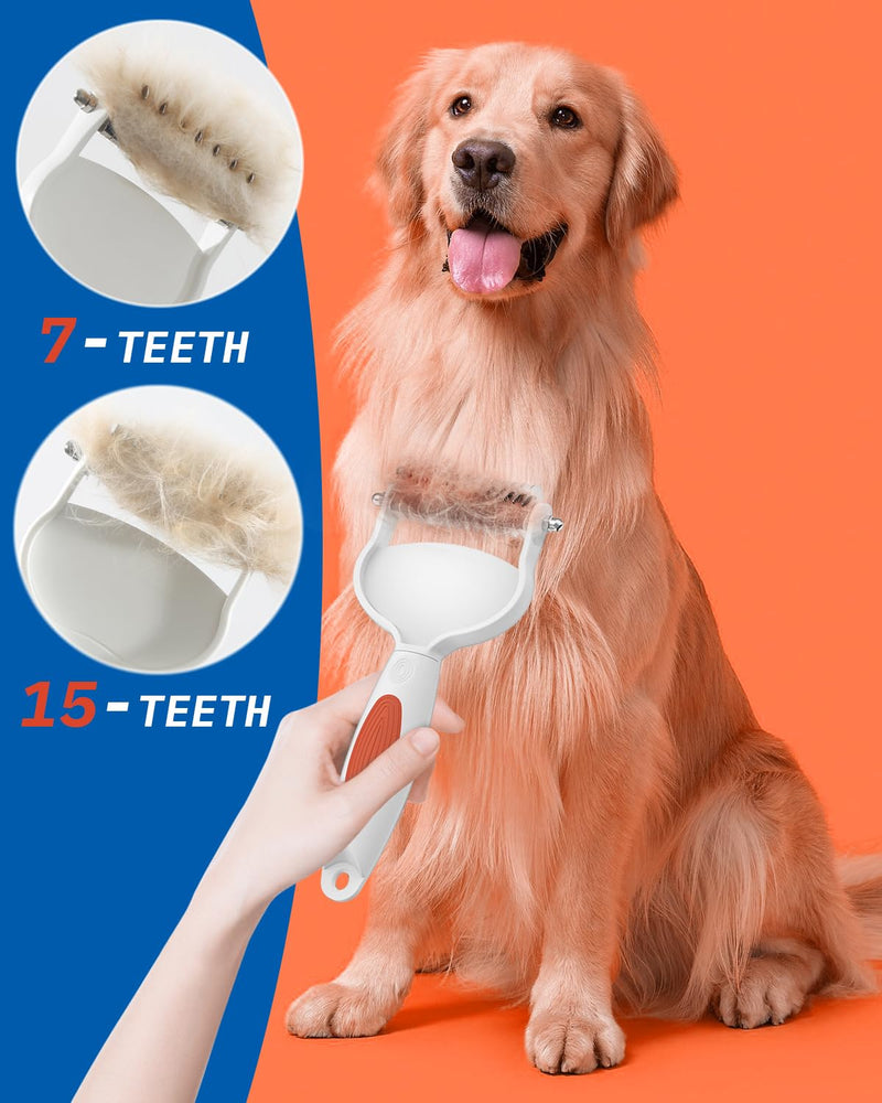 Cat Brush for Shedding, Dog Brush for Shedding, Undercoat Rake for Dogs, Cat Brushes for Indoor Cats Shedding, Dematting Comb for Dogs, Cat Hair Brush for Knots, Tangles, Loose and Matted Fur, Orange - BeesActive Australia
