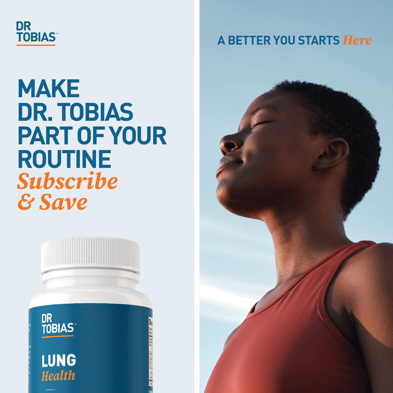 Dr. Tobias Lung Health Respiratory Support 60 Capsules | Lung Supplement | Lung Cleanse, Bronchial & Immune Support | Vitamin C + Butterbur + Quercetin + Bromelain | 60 Servings 60 Count (Pack of 1)