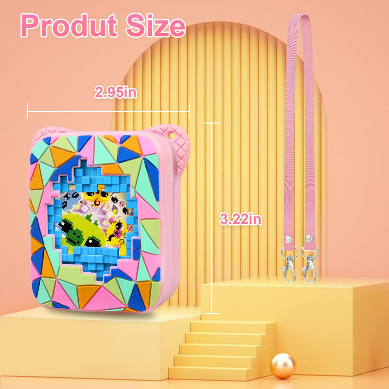 Silicone Cover Case for Bitzee Magicals Interactive Toy Digital Pet, Kids Protective Bitzee Magicals Virtual Electronic Pet Lanyard Silicone Holder, Portable Travel Soft Silicone Sleevee, Pink - BeesActive Australia