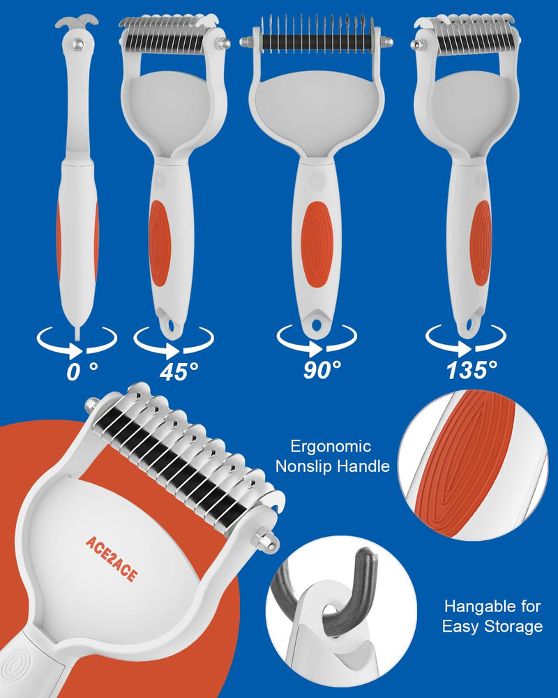 Cat Brush for Shedding, Dog Brush for Shedding, Undercoat Rake for Dogs, Cat Brushes for Indoor Cats Shedding, Dematting Comb for Dogs, Cat Hair Brush for Knots, Tangles, Loose and Matted Fur, Orange - BeesActive Australia