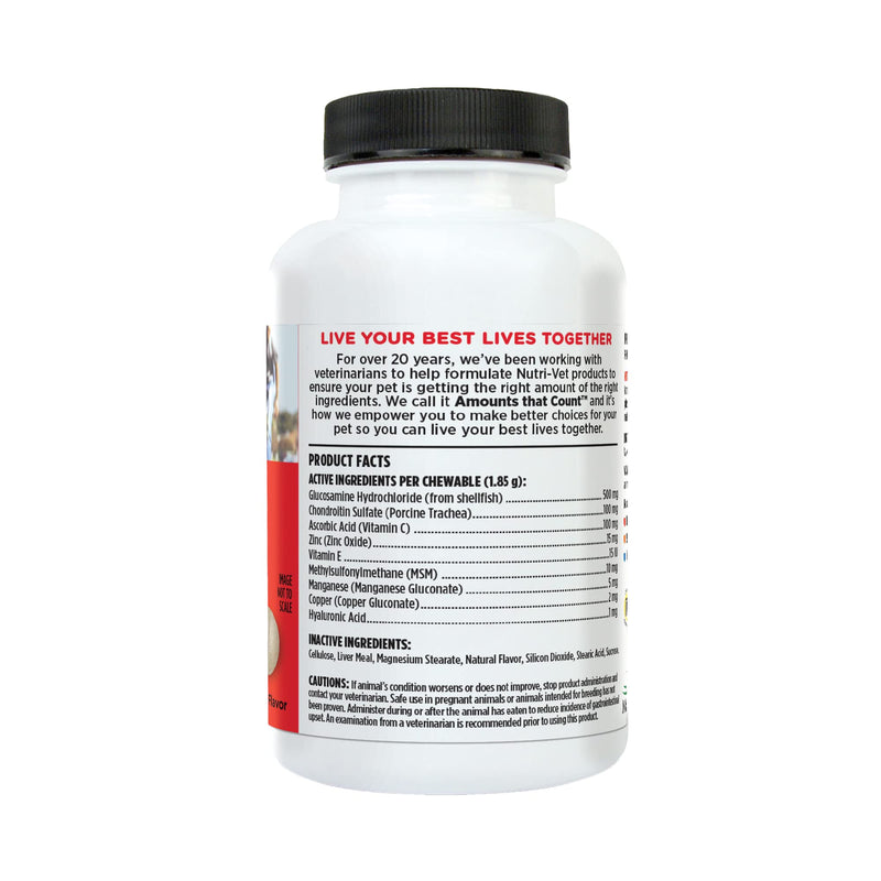 Nutri-Vet Hip & Joint Chewable Dog Supplements | Formulated with Glucosamine & Chondroitin for Dogs | 75 Count - BeesActive Australia