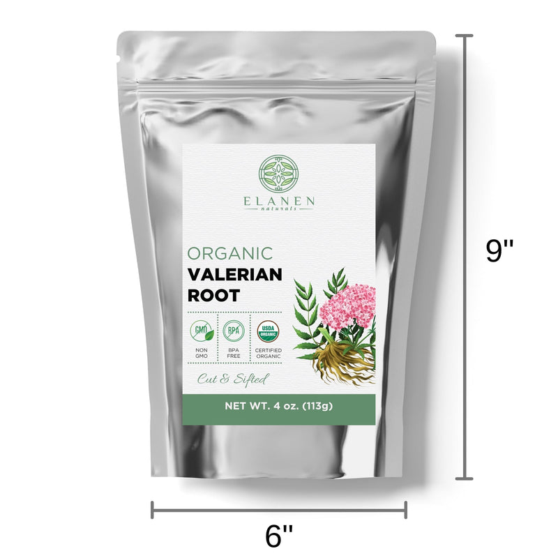 Organic Valerian Root 4 oz. (113g), USDA Certified Organic Valerian Root Herb, Valerian Root Tea, Valeriana Tea, Te De Valeriana Para Dormir, Valarian Officinalis Roots Whole Loose Leaf, Cut & Sifted 4 Ounce - BeesActive Australia