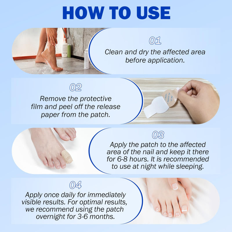 Fungal Nail Patches for Toenails (42 pcs), Fungal Nail Patches Extra Strength, Nighttime Repair Pads for Weak and Damaged Nails, Restore Discoloration and Thickness, Easy To Use