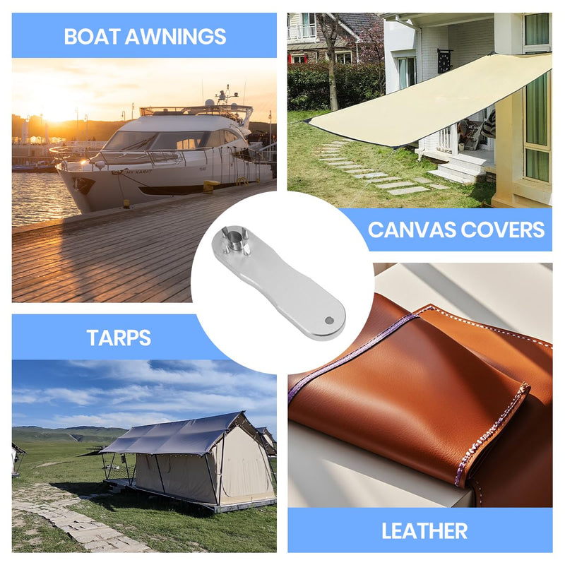 6mm Turnbutton Fastener Kit with Hand Tool Hole Punch for Boat Canopy Canvas Cover, Common Sense Fastener & Hole Cutter（20 PCS） - BeesActive Australia