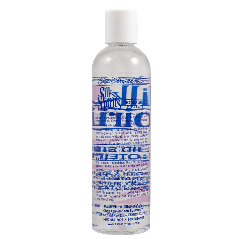 Chris Christensen Silk Spirits Liquid Protein, Smooth and Silky, Eliminate Frizz, Glossy Shine, Black Statis, Dog Conditioner, Groom Like a Professional, 8 oz - BeesActive Australia