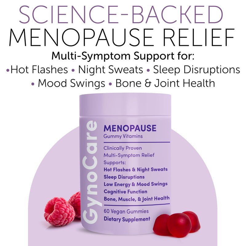 Menopause Gummies for Women for Hot Flashes, Night Sweats & Mood Swings | Menopause Gummy Vitamins, Relief for Night Sweats & Mood Swings, Helps Sleep Disruptions & Brain Function, 60 Vegan Gummies