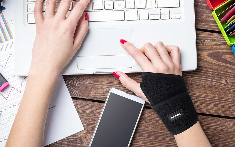 CERBONNY Carpal Tunnel Wrist Brace,2Pack Wrist Support Brace Adjustable Wrist Strap Reversible Wrist Brace for Sports Protecting/Tendonitis Pain Relief/Carpal Tunnel/Arthritis-Right&Left 2-Left and Right Hand