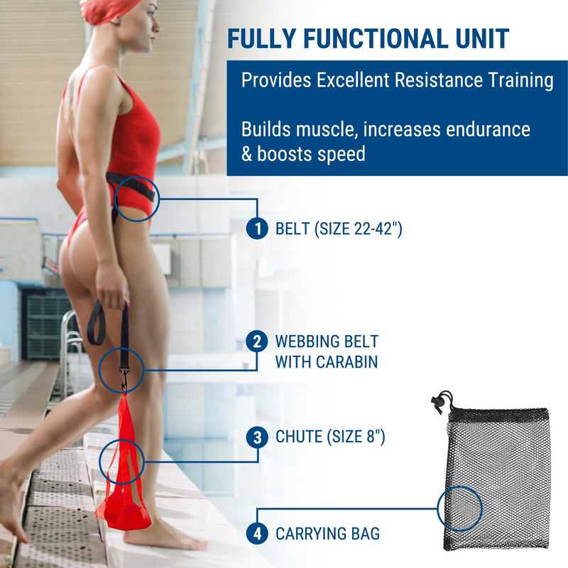 Swim Parachute - Resistance Training Equipment with Swimming Tempo Trainers
