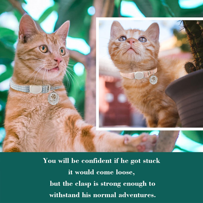 2 Pack Chanel's Style Cat Collar, Premium Kitten Collar, Elegant Cat Collar with a Rose Charm, Safety Adjustable Ideal for Girl Cat Boy Cat - BeesActive Australia