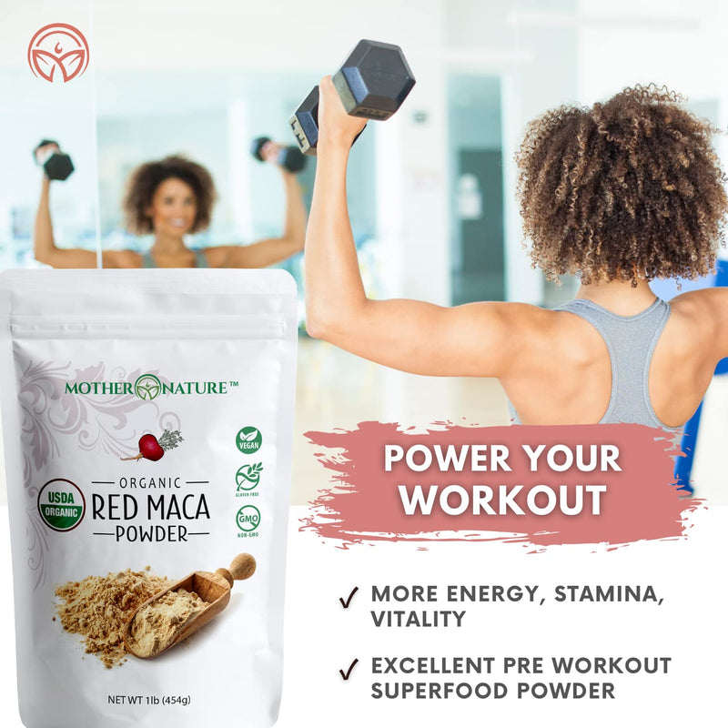 Organic, Raw Peruvian Red Maca Root Powder ‚Äì Premium USDA Certified, Hormone Balance for Women, Natural Energy, Mood Support, Non-GMO, Vegan Superfood, 16 oz - BeesActive Australia