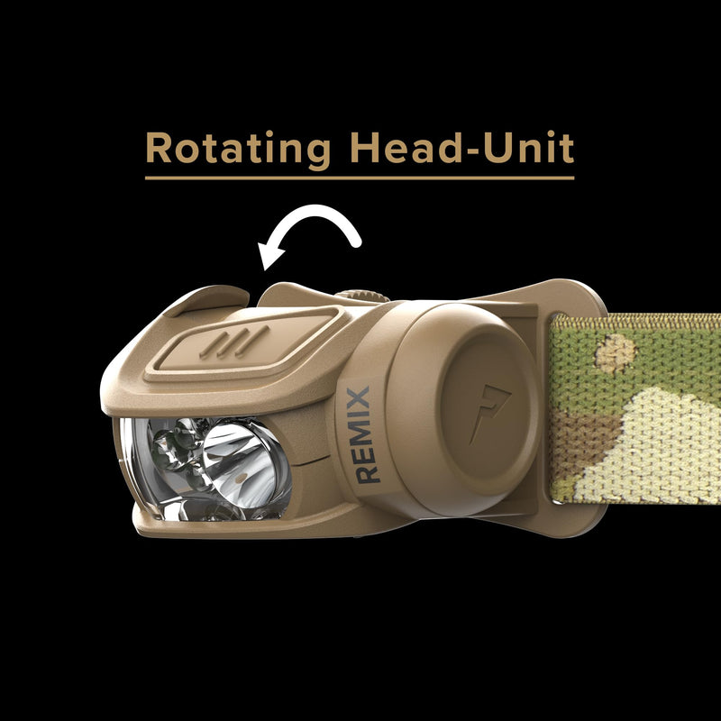 Princeton Tec Remix 300 Headlamp with Red LEDs, Multicam, RMX300-RD-MC 450 Lumens White and Red Multicam w/Red LEDs
