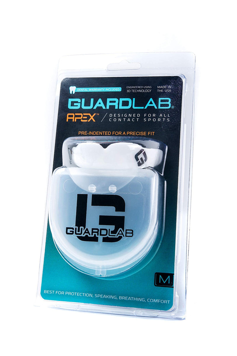 GuardLab APEX Mouthguard w/Case | Football, Basketball, Boxing, Wrestling, Soccer, Karate, Hockey, MMA | Adult & Youth | Pre-Indented for a Precise Fit (Green, Large) Green