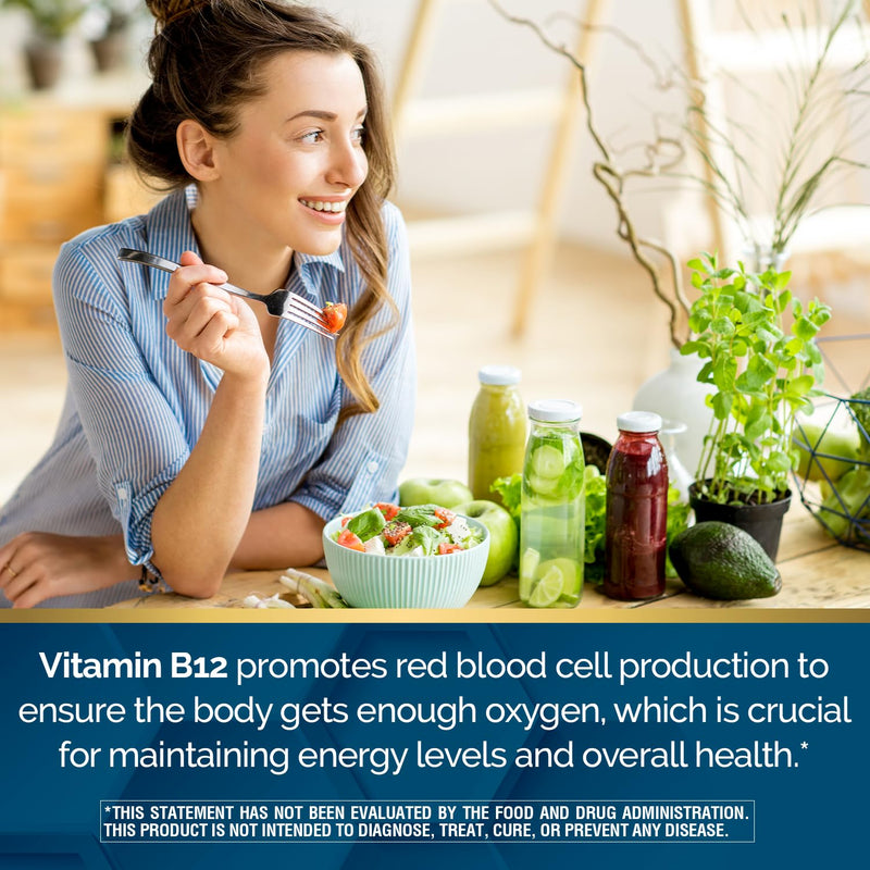 Nature's Wonder Vitamin B12 1000mcg Timed Release Steady Energy 150Tablets | Supports Red Blood Cell Production, Energy Metabolism, Brain & Nervous System Health for Women & Men, Gluten-Free, 150 Days 150 Count (Pack of 1)