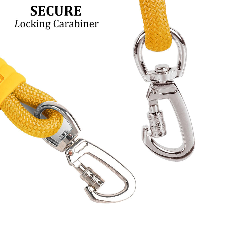 JSXD Dog Leash,5 FT Heavy Duty Dog Training Leash,Double Handle Comfortable Padded Hands Free Dog Leash,Adjustable Crossbody Waist Leash for Small Medium Large Dogs(Yellow) Yellow