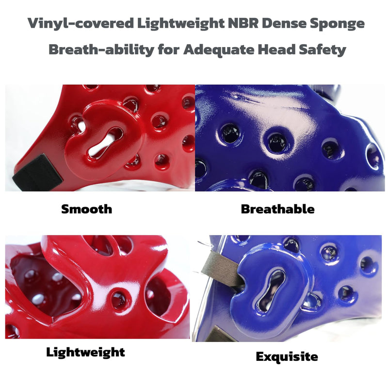 Taekwondo Sparring Head Guard, Competition Protection Headgear for Taekwondo, Karate and Martial Arts blue and red Large - BeesActive Australia
